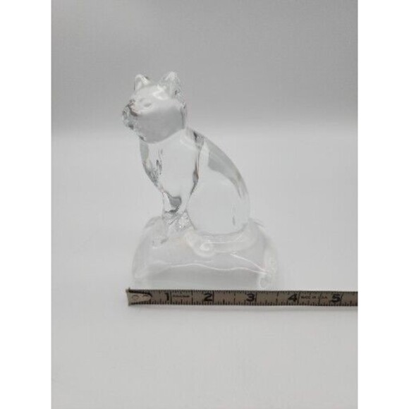 VTG Cat Figure Cristal d'Arques France Lead Crystal Glass On Pillow Paperweight - Picture 11 of 12